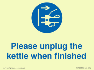 Please unplug the kettle when finished